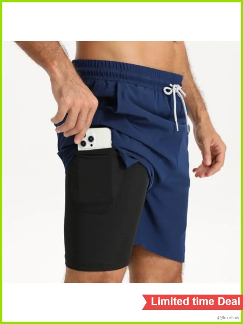3 Pack Men's Running Shorts with Compression Liner 5